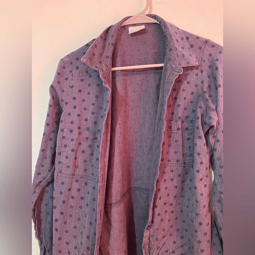 False, jean polkadotted jacket